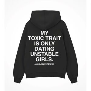 Black Graphic Hoodie by Assholes Live Forever